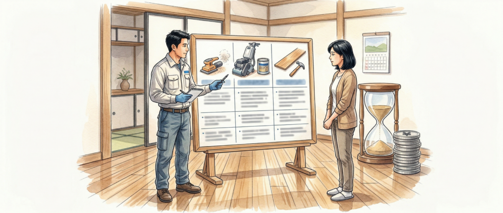 フロアサンディングPROの認証マーク一覧:ISO9001・GREENGUARD GOLD・建設業許可・SIAAマーク