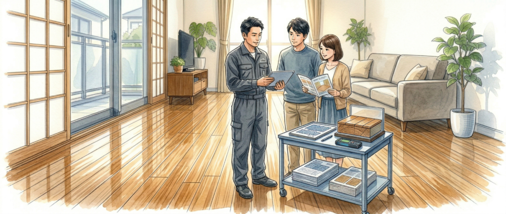 フロアサンディングの無料現地調査・見積もりのイメージ