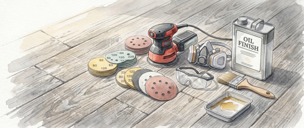 DIYで無垢材を蘇らせる研磨と再塗装の具体的な方法