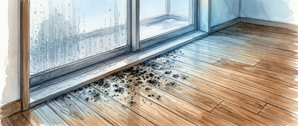 無垢フローリングにカビが発生する原因と湿度の関係
