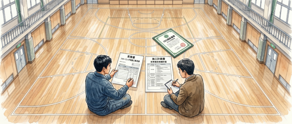 体育館の床研磨業者を選ぶ5つのチェックポイントの確認イメージ